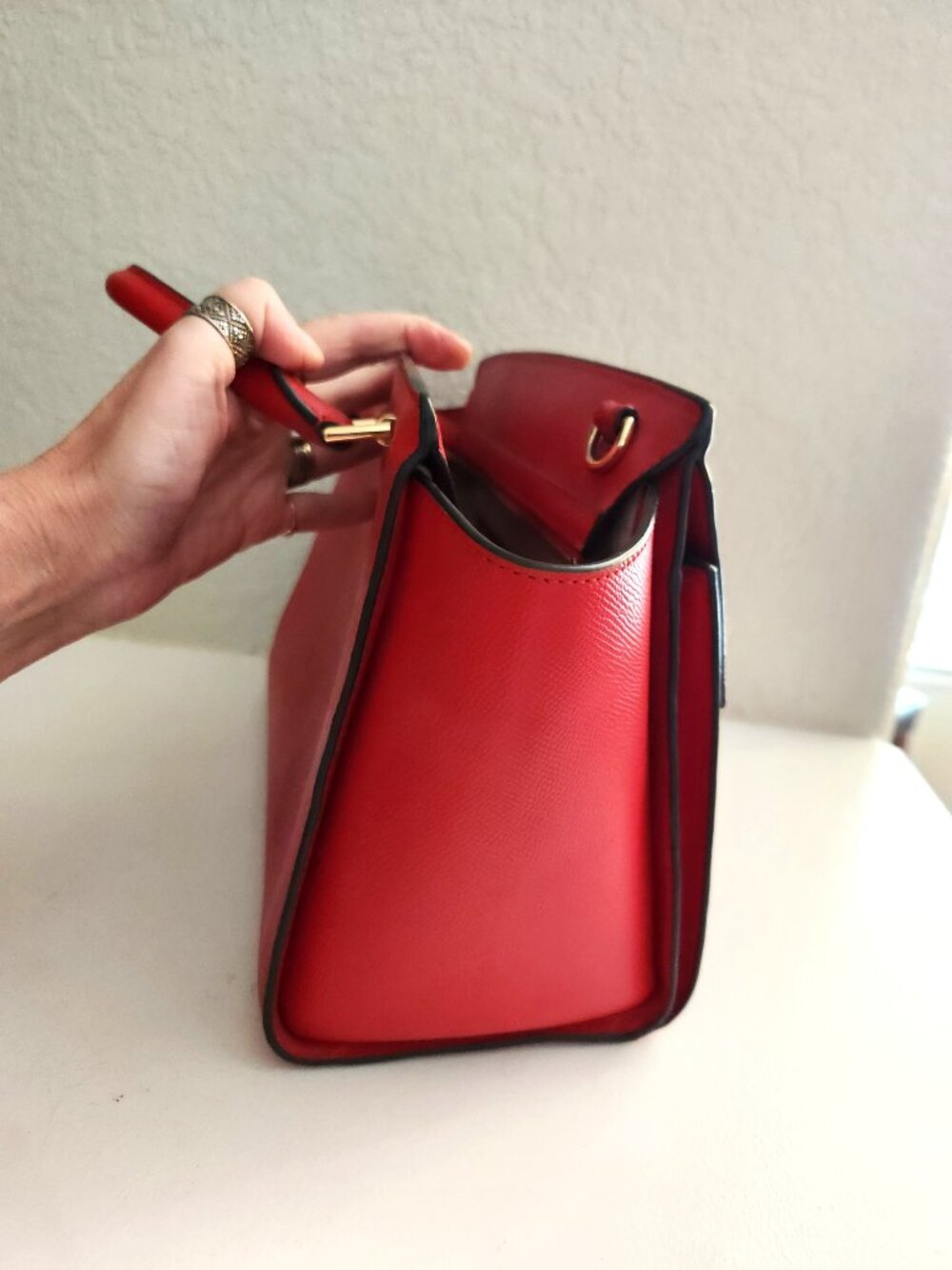 Like New Michael Kors Sylvia Red Leather Shoulder Bag & Wallet - Picture 3 of 16